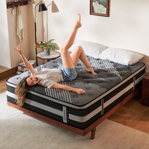 12“/ 14" Premium Hybrid Mattress with 7-Zone Pocketed Coil System, High-Density Gel-Infused Memory Foam for Pressure Relief, Spinal Alignment, Motion Isolation & Cooling Comfort