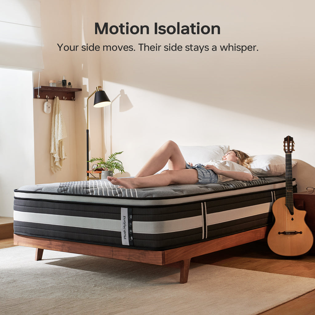 12“/ 14" Premium Hybrid Mattress with 7-Zone Pocketed Coil System, High-Density Gel-Infused Memory Foam for Pressure Relief, Spinal Alignment, Motion Isolation & Cooling Comfort
